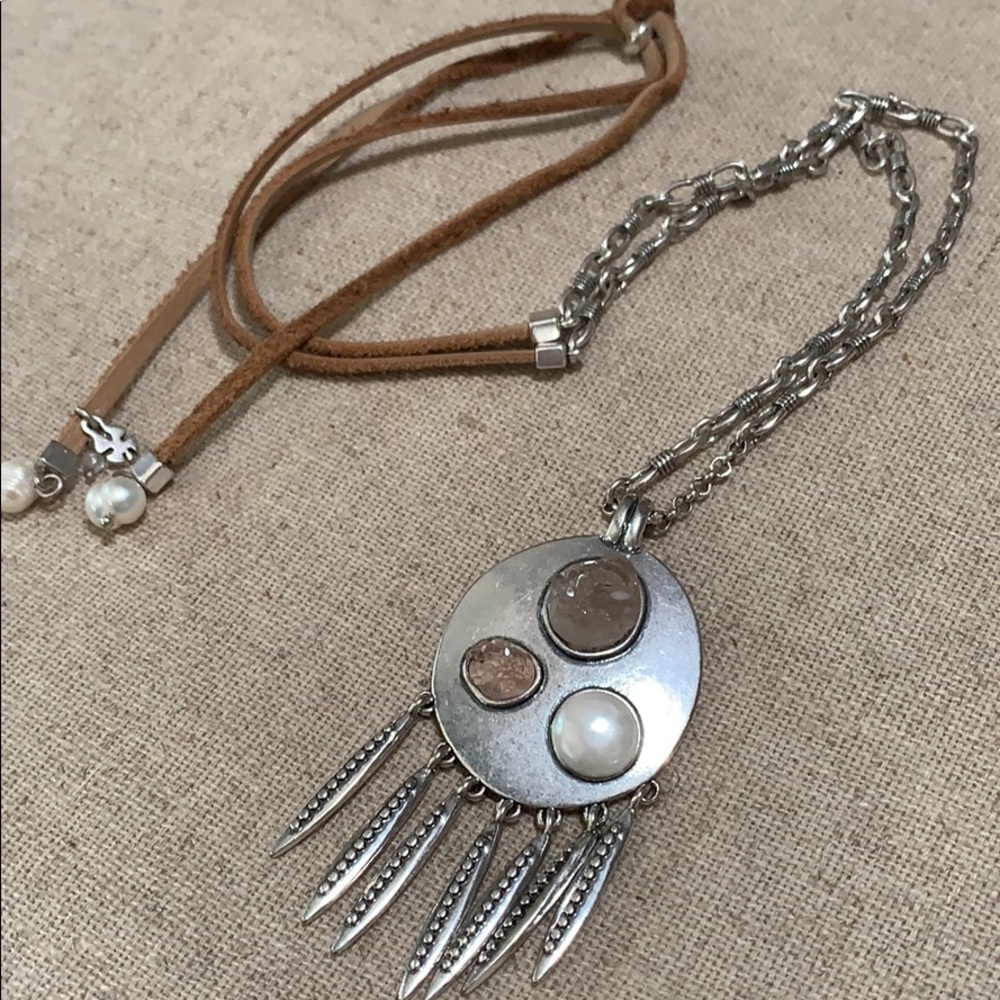 Lucky Brand druzy pendant necklace